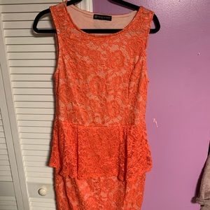 Lace peplum dress